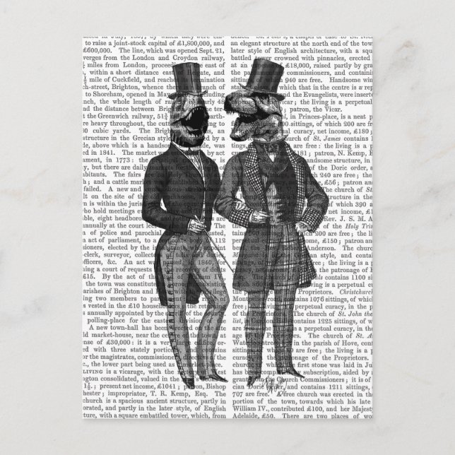 Cartão Postal Dinossauro Homens Saem Noite (Frente)