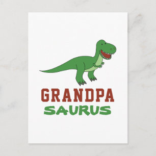 Cartão Postal Dinossauro T-Rex Dino Avô Abuelo Grandpasauro