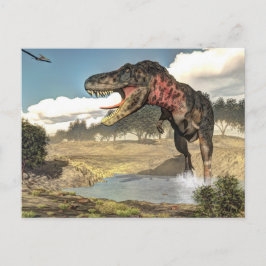 Cartão Postal Dinossauro Tarbossaurus - renderização 3D