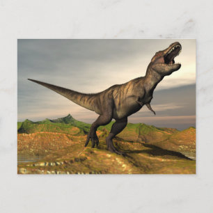 Cartão Postal dinossauro Tyrannosaurus rex - renderização 3D