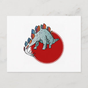 Cartão Postal Dinossauro vermelho