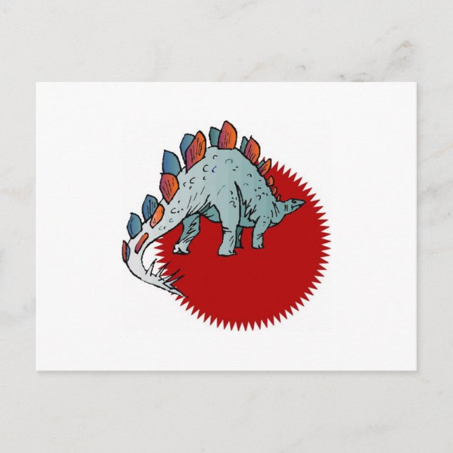 Cartão Postal Dinossauro vermelho (Frente)