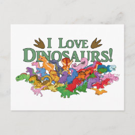 Cartão Postal Dinossauros bonitos e coloridos