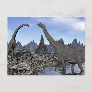 Cartão Postal Dinossauros do braquiossauro - renderização 3D