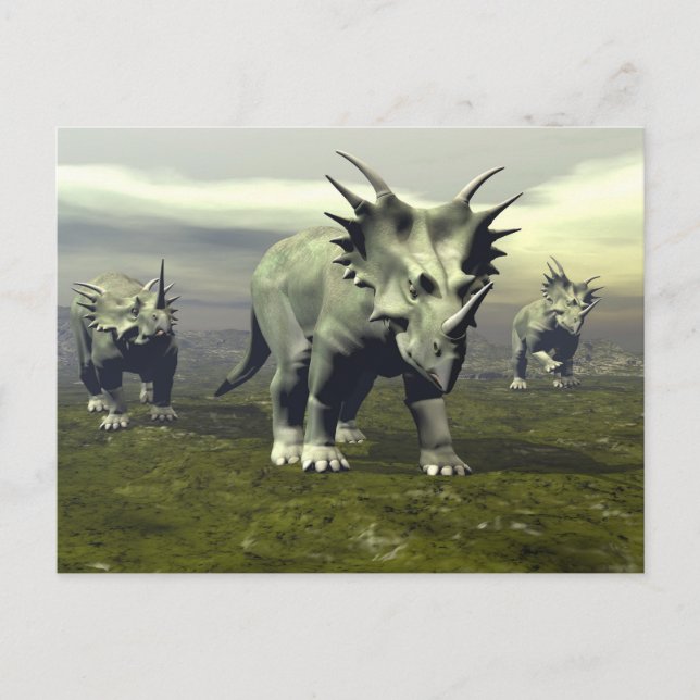 Cartão Postal dinossauros do estiracossauro - renderização 3D (Frente)