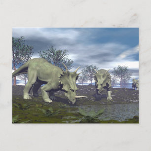 Cartão Postal Dinossauros do isosinossauro indo para a água - r