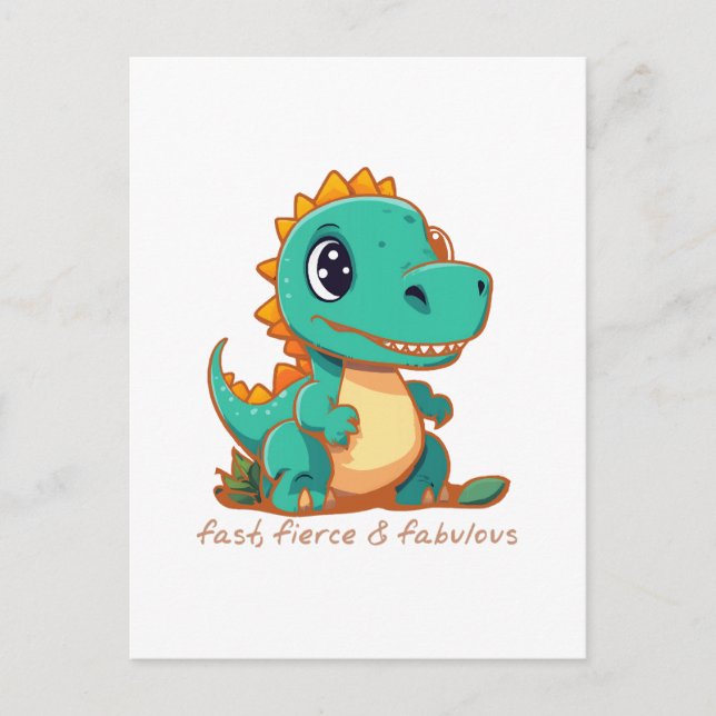 Cartão Postal Dinossauros Ferozes (Frente)