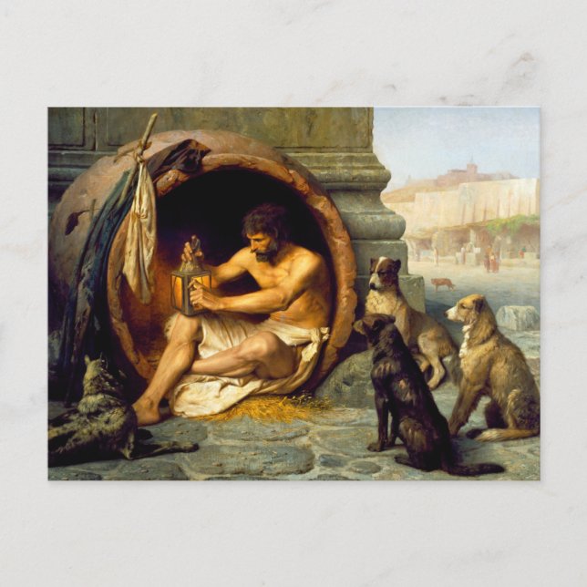 Cartão Postal Diogenes por Jean-Leon Gerome (Frente)