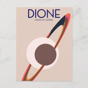 Cartão Postal Dione - Lua de Saturno Arte Espacial