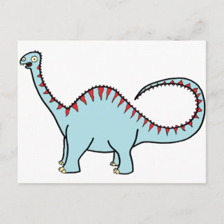 Cartão Postal Diplodocus Azul
