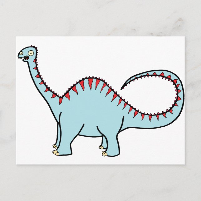 Cartão Postal Diplodocus Azul (Frente)