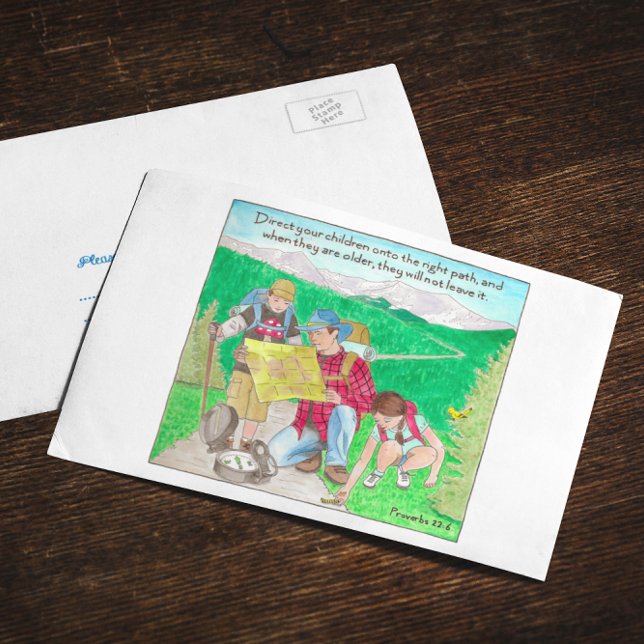 Cartão Postal Direcione os filhos para o caminho certo, inspiraç (Criador carregado)