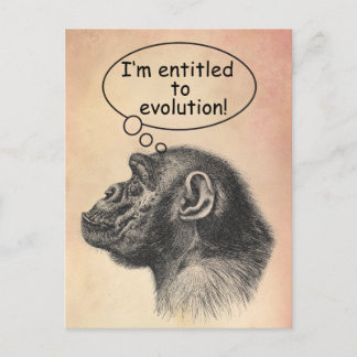 Cartão Postal Direito à Evolução Ape do excelente