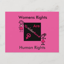 Cartão Postal Direitos das mulheres rosa são políticos