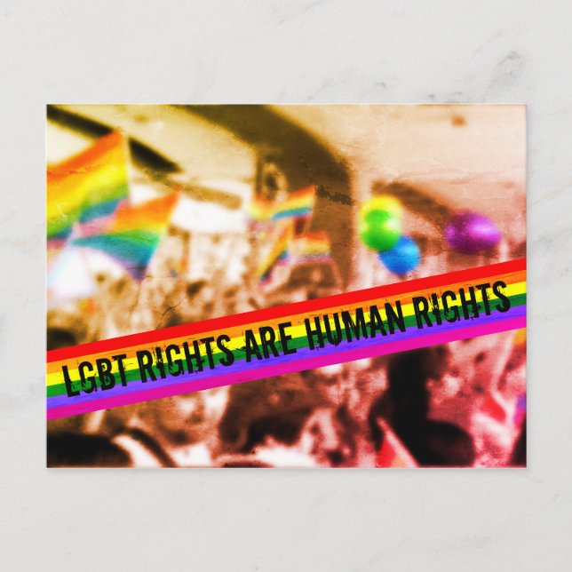 Cartão Postal Direitos LGBT são Parada do Orgulho de Direitos Hu (Frente)