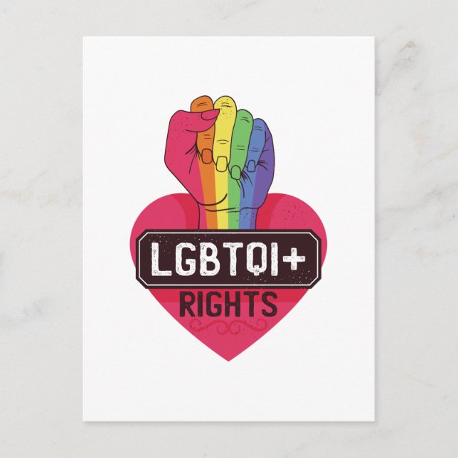 Cartão Postal Direitos LGBTQI - Marcha de Primeiro Orgulho do Si (Frente)