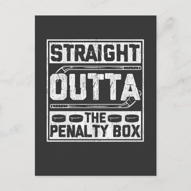Cartão Postal Direto da Caixa de Penalidade do Jogador de Hóquei (Frente)