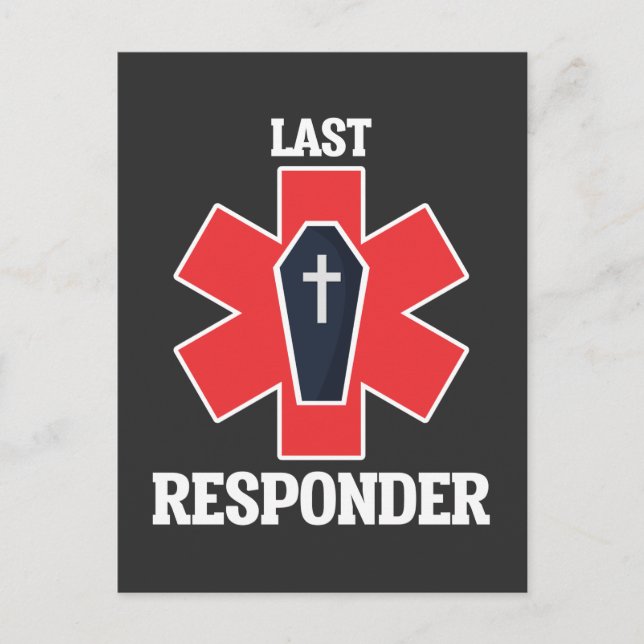 Cartão Postal Diretor de Funeral Engraçado Mortuário Último Resp (Frente)