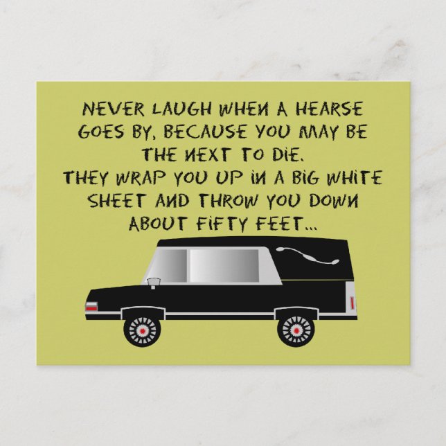 Cartão Postal Diretor Funeral/Design do Funny Hearse Engraçado M (Frente)