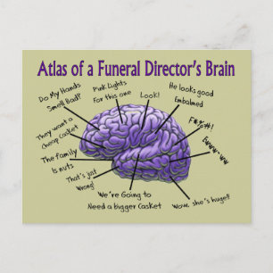 Cartão Postal Diretor Funerário/Mortican Funny Brain Design