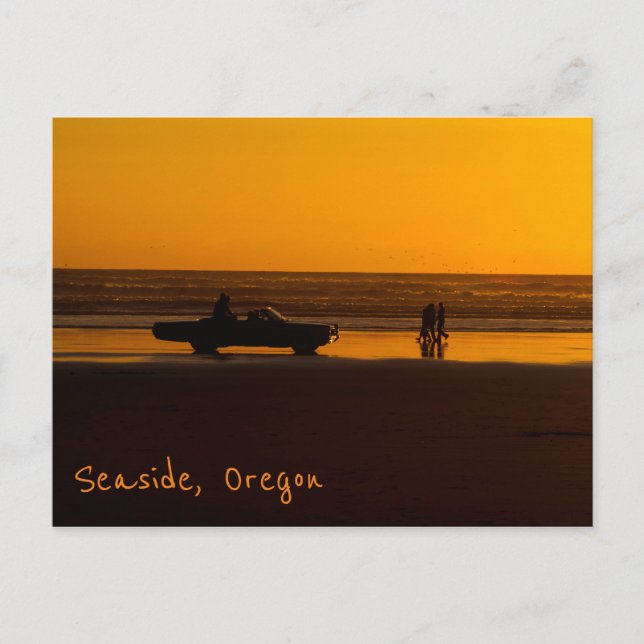 Cartão Postal Dirigência sunset na praia (Frente)