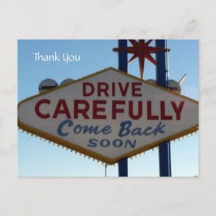 Cartão Postal Dirigir Cuidadosamente O Sinal De Las Vegas, Obrig