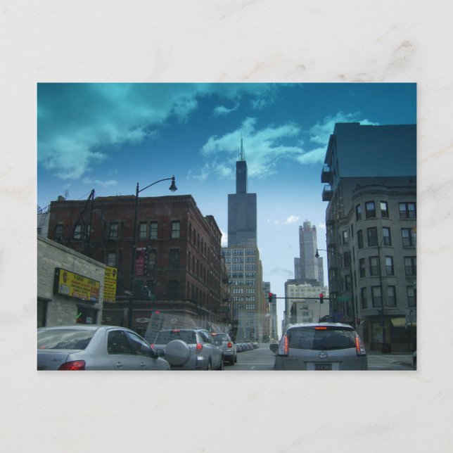 Cartão Postal Dirija pelo centro de Chicago (Frente)
