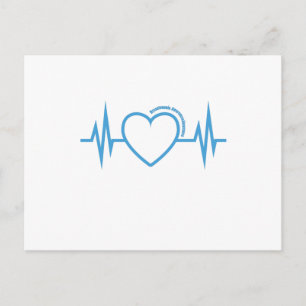 Cartão Postal Disautonomia POTES de sensibilização Turquesa Fita