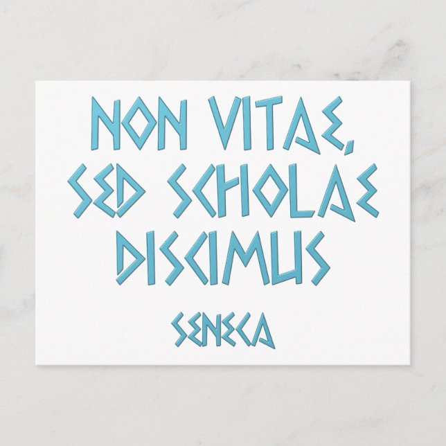 Cartão Postal Discimus Seneca de colégios não vitalícios (Frente)