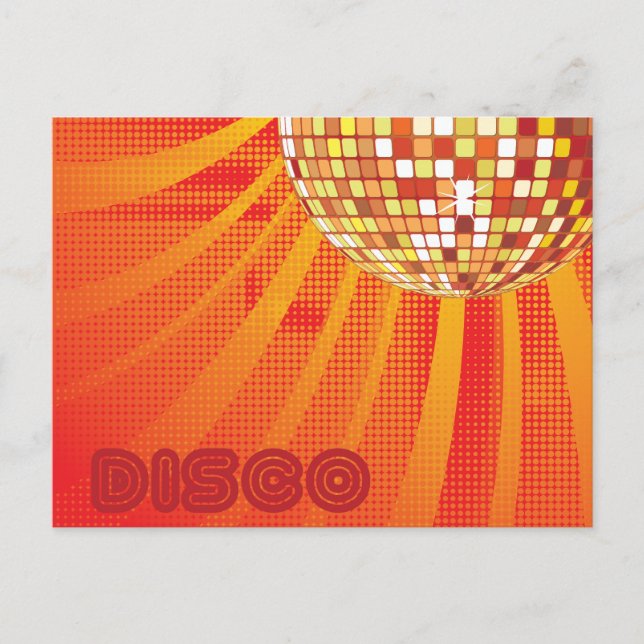 Cartão Postal Disco ~ 1980s 80s Ball (Frente)