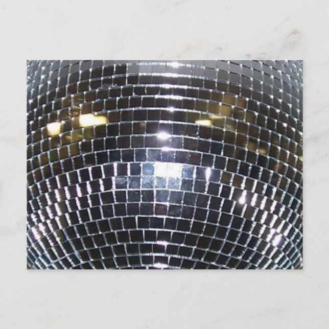 Cartão Postal Disco Ball Retro 70s Dance Music (Frente)