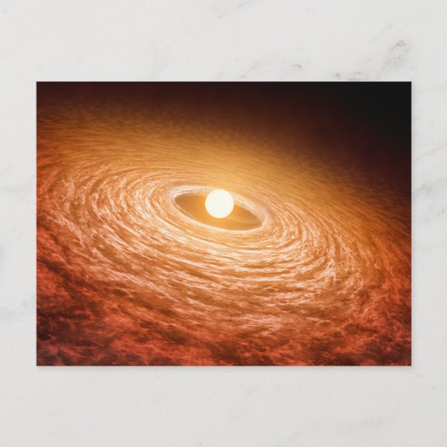 Cartão Postal Disco De Material Em Torno Da Estrela Fu Orionis. (Frente)