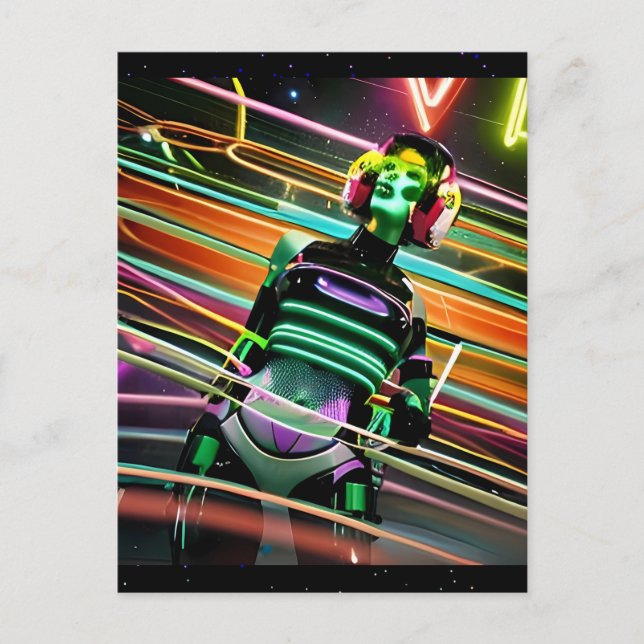 Cartão Postal Disco Espacial Zumbi (Frente)
