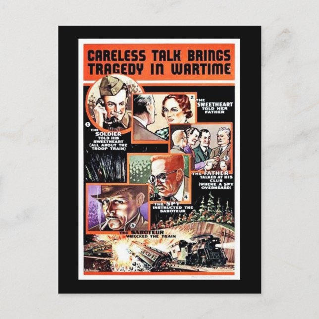 Cartão Postal Discussão Descuidada Traga Tragédia Em Guerra (Frente)