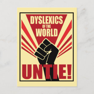 Cartão Postal Disléxicas do mundo unidas! propaganda soviética