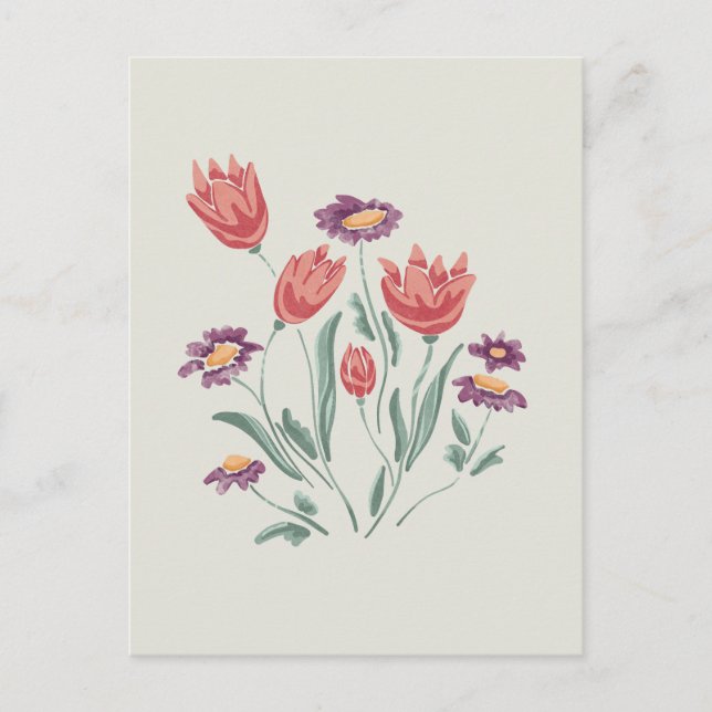 Cartão Postal Disposição Floral Delicada do Buquê de Flor (Frente)