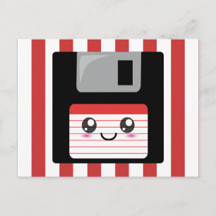Cartão Postal Disquete Kawaii