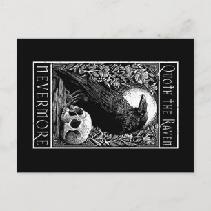 Cartão Postal Disse o Corvo - Nunca Mais - arte de Edgar Allan P