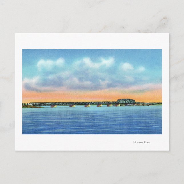 Cartão Postal Distant Lake View of the New Bridge (Frente)
