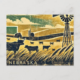Cartão Postal Distante Grunge do Nebraska