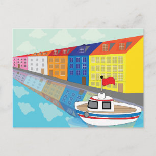 Cartão Postal Distrito de Margem do Porto de Copenhague