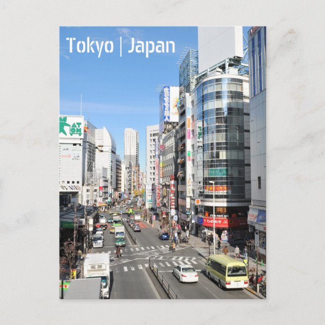 Cartão Postal Distrito de Shinjuku em Tóquio, Japão (Frente)