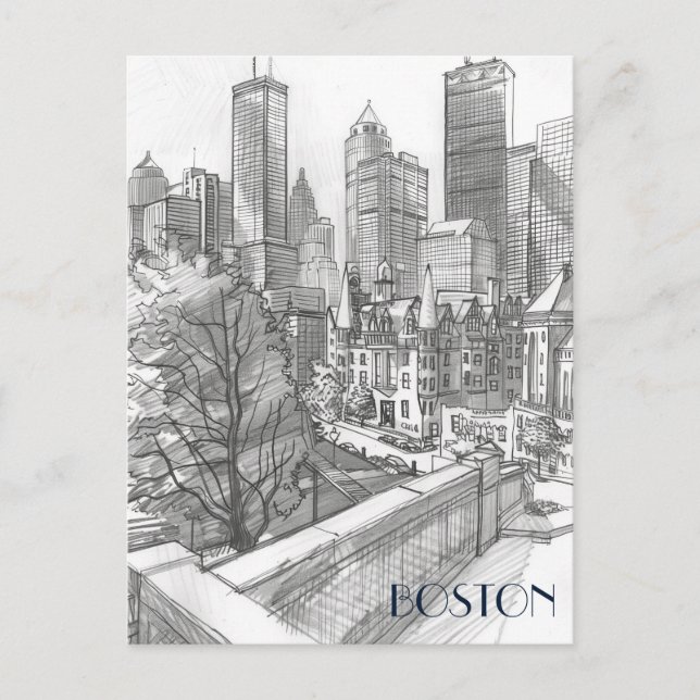 Cartão Postal Distrito financeiro de Boston (Frente)