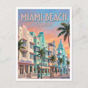 Cartão Postal Distrito Histórico Art Déco Miami Beach Flórida