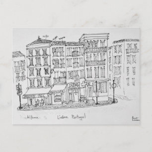 Cartão Postal Distrito Histórico da Alfama Lisboa, Portugal