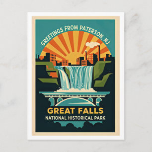 Cartão Postal Distrito Histórico das Grandes Quedas de Paterson