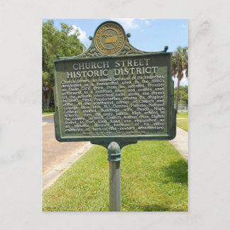 Cartão Postal Distrito histórico Marker Dade City na Flórida