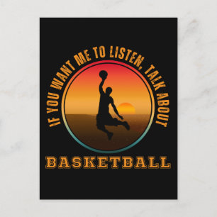 Cartão Postal Dito engraçado de basquete Silhueta vintage jogado