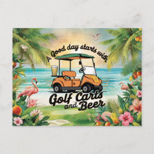 Cartão Postal dito engraçado de festa de golfe na Flórida para g