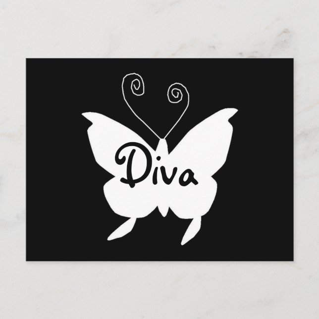 Cartão Postal Diva Butterfly I (Frente)